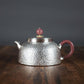 Чайник ручной работы из серебра 999 пробы | Шедевральная коллекция с ручкой, покрытой натуральным лаком